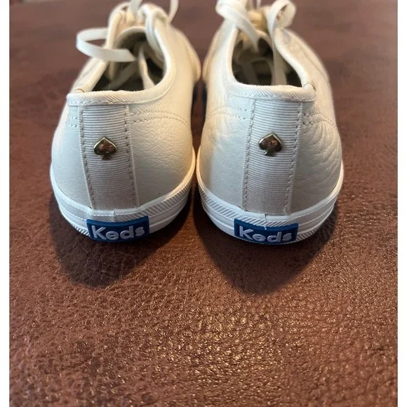 NWOT Women's Keds x Kate Spade NY Champion Cream Tumbled Leather Shoe Sz 9 - Picture 6 of 9